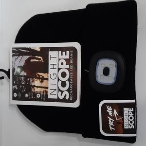 Night Scope Knit Beanie Hat Cap Headwear USB Rechargeable LED Light Unisex Black